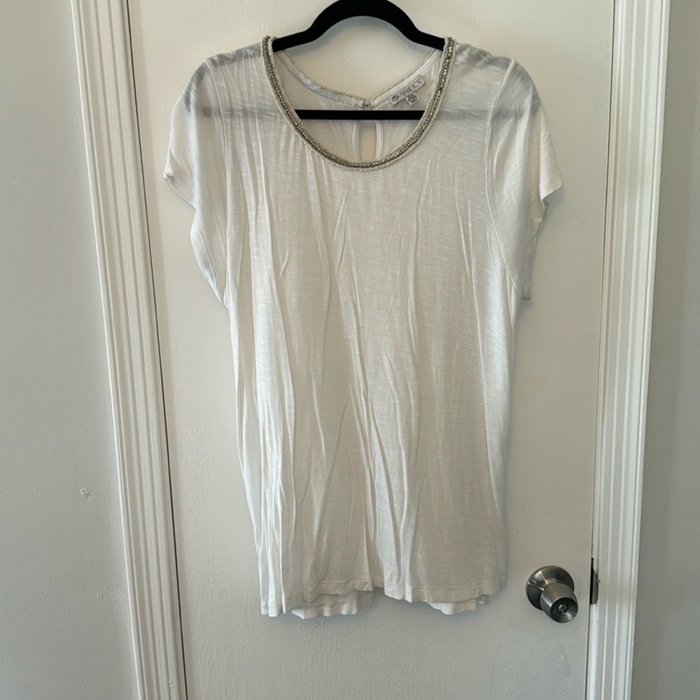 Elaine Rose white embellished top size 2X